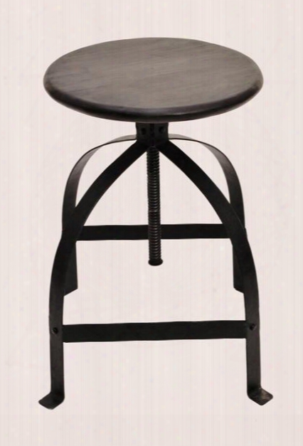 46824 23" - 33" Barstool With Swivel Adjustable Height And Stretchers In Makrana