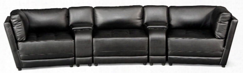 500892x2+500891+2x500890blk Kayson Contemporary Sectional With Storage Console And Cupholders In