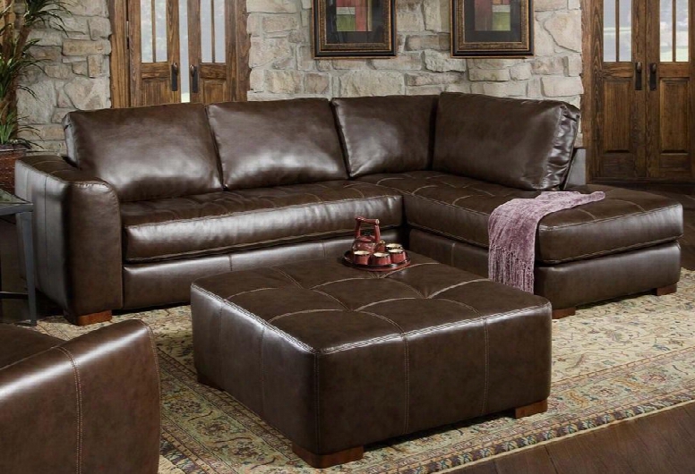 7302756172148018co Fairfax Sectional Left Arm Facing Chaise Left Arm Facing Sofa Ottoman Bonded Leather And Sinuous Springs In Capri Dark