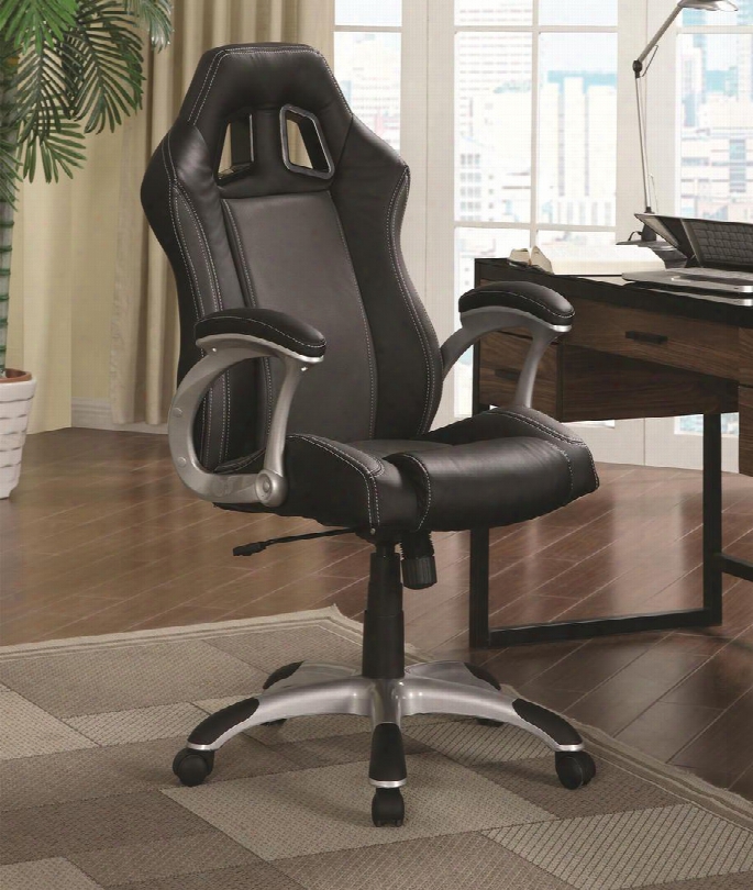 800046 Office Chairs Collection Office Task Chair With Air Ventilation On Chair Back Leather-like Vinyl Upholstery And Swivel Base In
