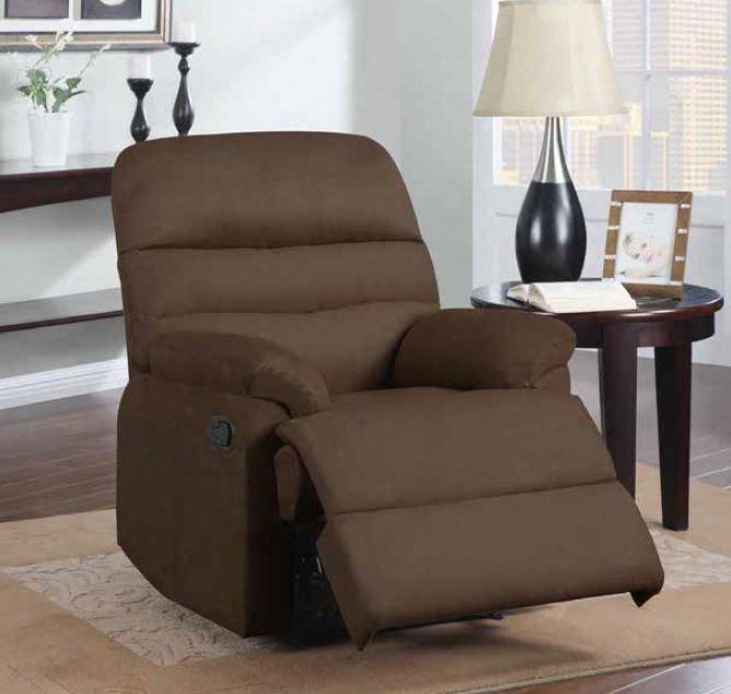 91497-choc-rrc Rocker Recliner With Cushiohs Microfiber Upholstery In