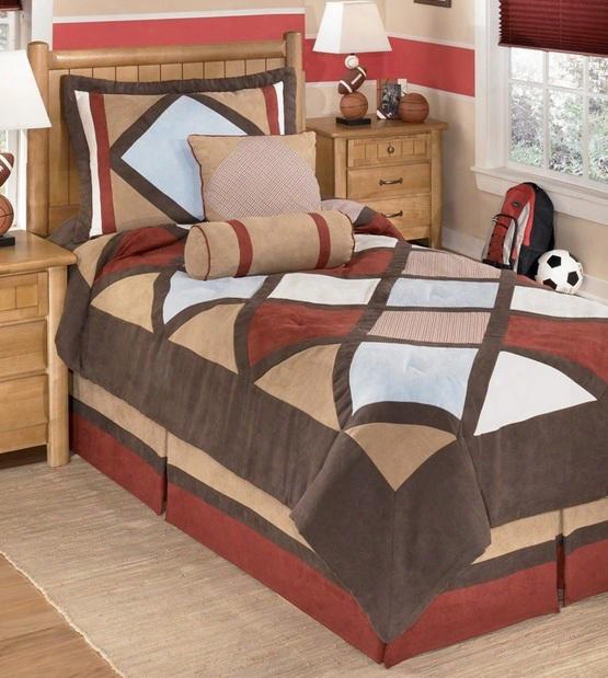 Academy Q292003f 6 Pc Full Size Top Of Bed Set Includes 1 Oversized Comforter 1 Bed Skirt 2 Pillow Shams And 2 Decorative Accent Pillows With Harlequin