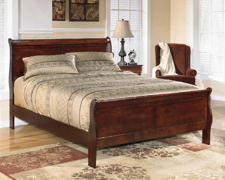 Alisdair B376-82/94 California King Size Sleigh Bed With Louis Philippe-style Molding And Made With Select Veneers And Hardwood Solids In Dark