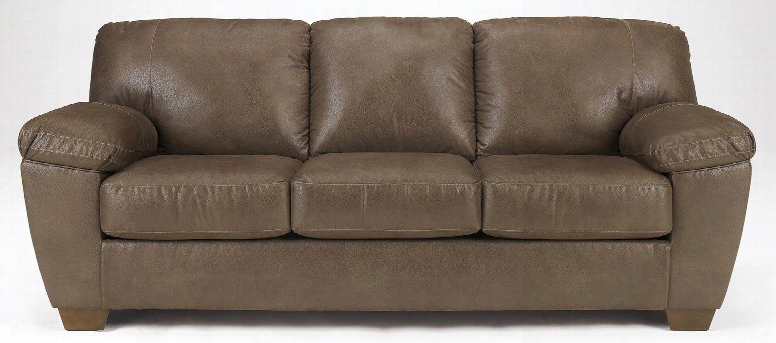 Amazon Collection 6750538 90" Sofa With Faux Leather Upholstery Plush Padded Arms Stitched Detailing And Contemporary Style In