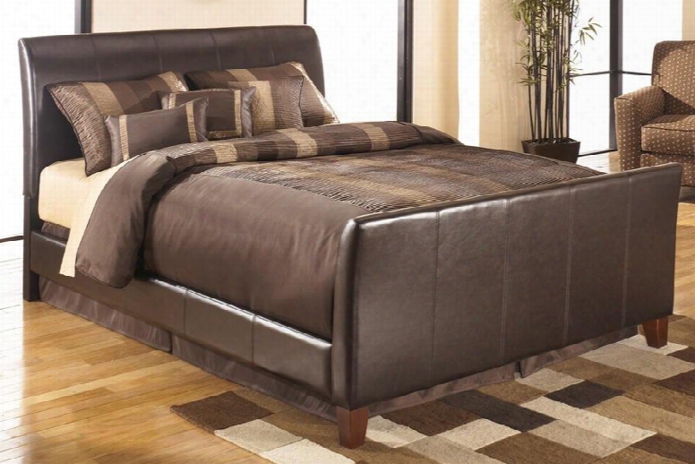 B4658297 Stanwick Collection King Size Upholstered Bed With Supple Faux Leather In