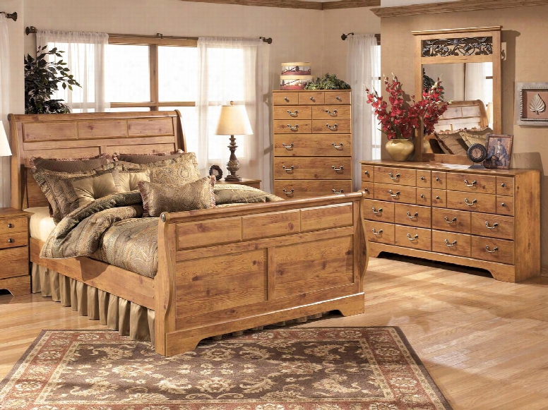 Bittersweet King Bedroom Set With Sleigh Bed Dresser Mirror And Chest Ih Light