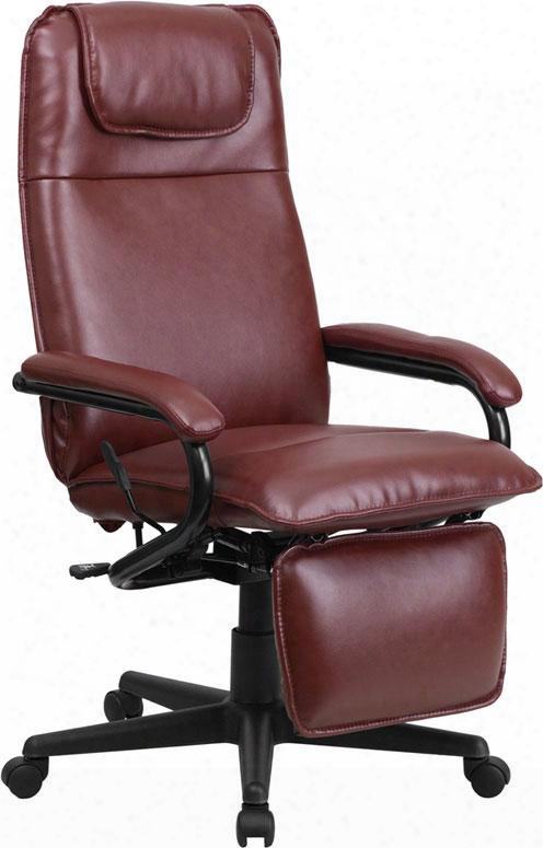 Bt-70172-bg-gg High Back Burgundy Leather Executive Reclining Office