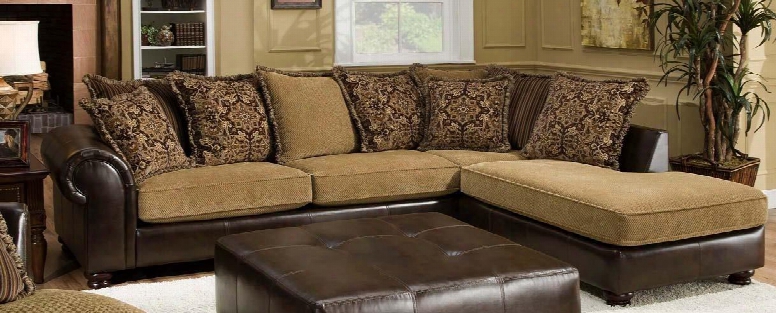 Dakota Collection 75e399-6167 2-piece Sectional Sofa With Toss Pillows Left Arm Facing Sofa And Dakota Right Arm Facing Chaise In Tote Saddle And Cozy