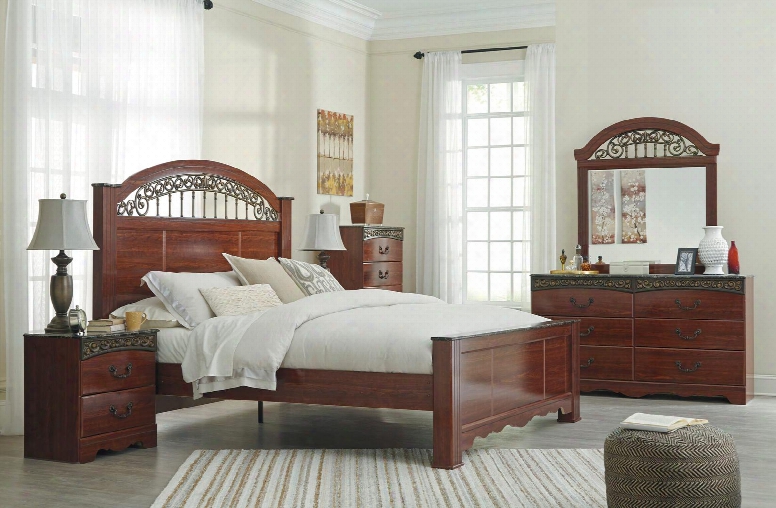 Fairbrooks Estate King Bedroom Set With Panel Bed Dresser Mirror And Chest In