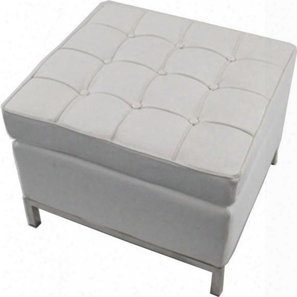 Fmi9287-white Button Ottoman In Leather