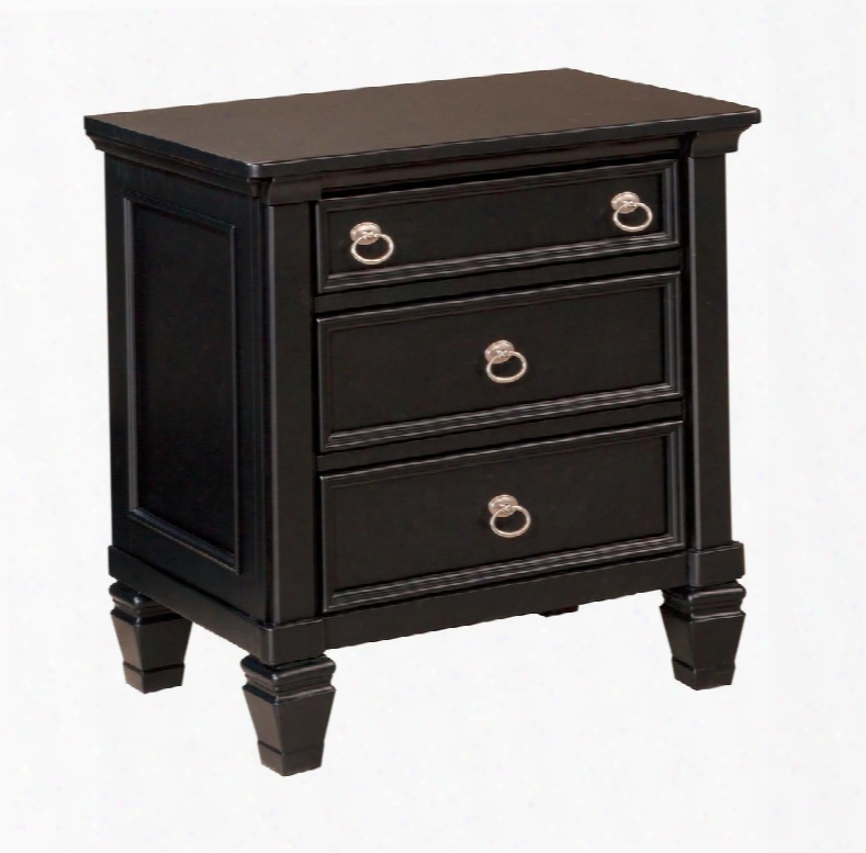 Greensburg Collection B671-93 29" 3-drawer Nightstand With Felt Lined Top Drawer Brushed Nickel Hardware And Ball-bearing Drawer Glides In