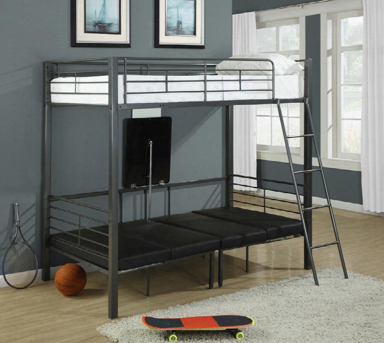 I 2236 Bunk Bed - Twin Size / Charcoal Grey