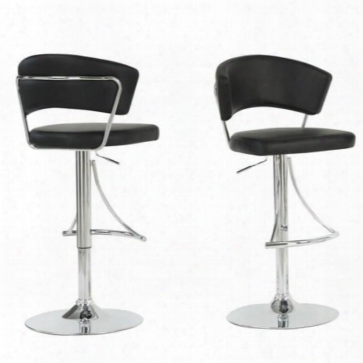 I 2300 Barstool - Black / Chrome Metal Hydraulic