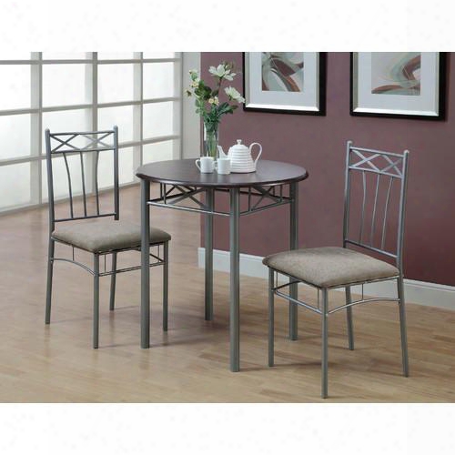 I 3075 Dining Set - 3pcs Set / Cappuccino / Silver