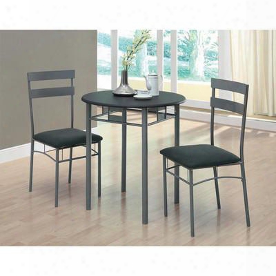 I 3095 Dining Set - 3pcs Set / Black / Silver