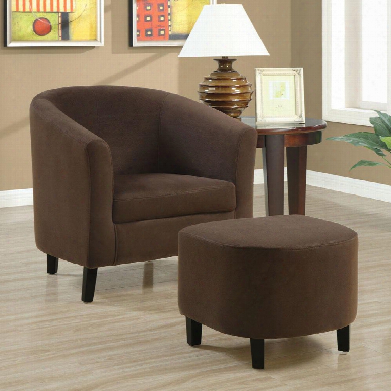 I 8056 Accent Chair - 2pcs Set / Chocolate Micro-fibre