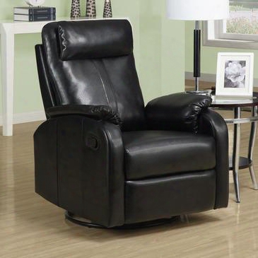 I 8081bk Recliner - Swivel Rocker / Black Bonded