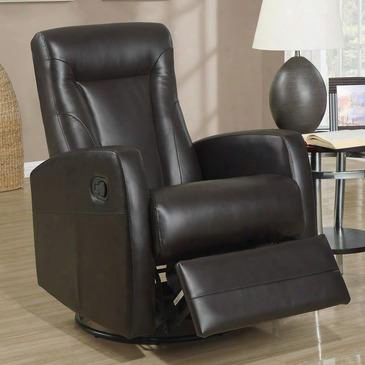 I 8082br Recliner - Swivel Rocker / Dark Brown Bonded