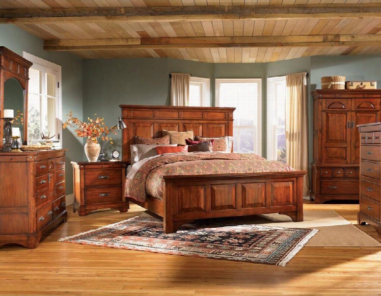 Kalrm5130k6p Kalispell 6-piece Bedroom Set With King Sized Mantel Bed Chest Dresser Mirror And Two