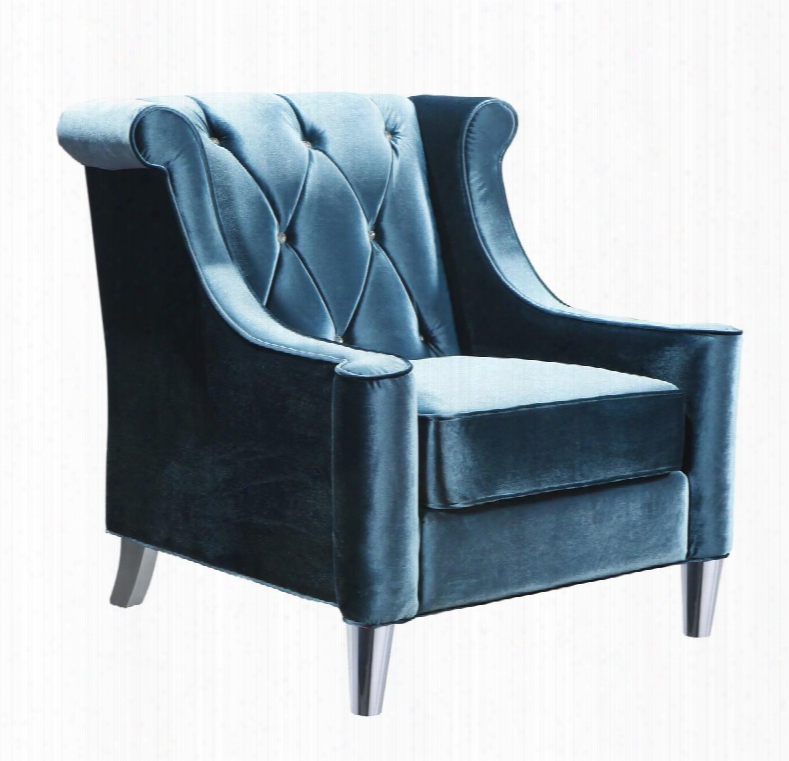 Lc8441blue Barrister Chair In Blue Velvet With Crystal