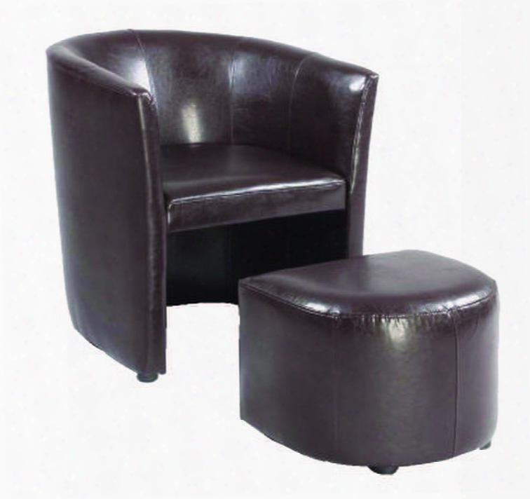 Lch1207clotbr Jango Club Chair And Ottoman With Antique Bonded Leather In