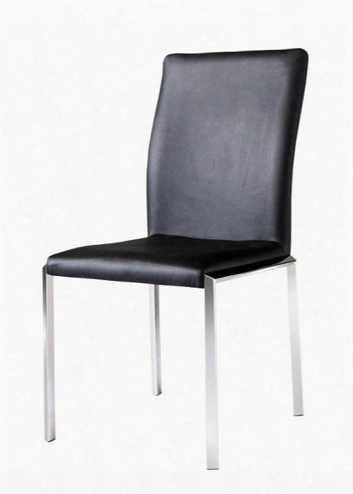 Lcvesibl 2 Vengo Side Chairs With Sleek Modern Design Stainless Steel Legs And Leatherette Upholstery Finish In