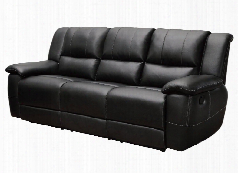 Lee 601061 91" Motion Sofa With Pillow Top Arms Small Console Cup Holders Pocket Coil Seating And Bonded Leather Match Upholstery In Black