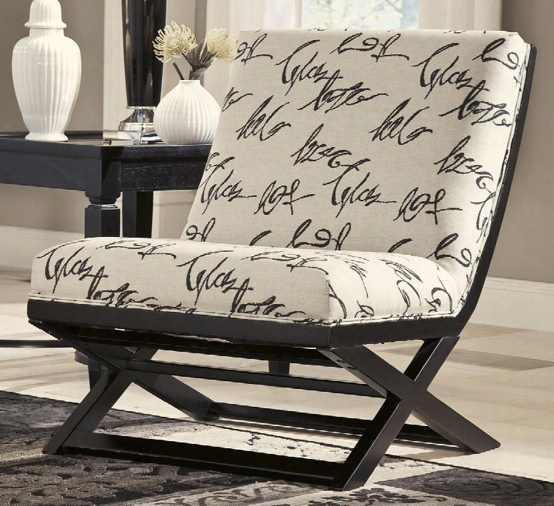 Levon Collection 7340360 28" Showood Accent Chair With Fabric Upholstery Crisscrossed Legs And Contemporary Style In