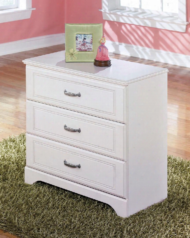 Lulu Collection B102-19 31" Loft Drawer Storage With Grooved Panels 3 Embossed Framing Drawers And Side Roller Glides In