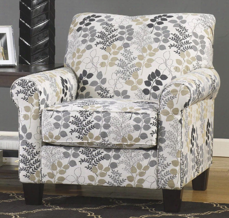 Makonnen Collection 7800021 36" Accent Chair With Fabric Upholstery Piped Stitching Tapered Legs And Contemporary Style In