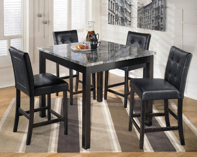 Maysville D154-223 5-piece Dining Room Set Withh 1 Counter Table And 4 Upholstered Chairs In