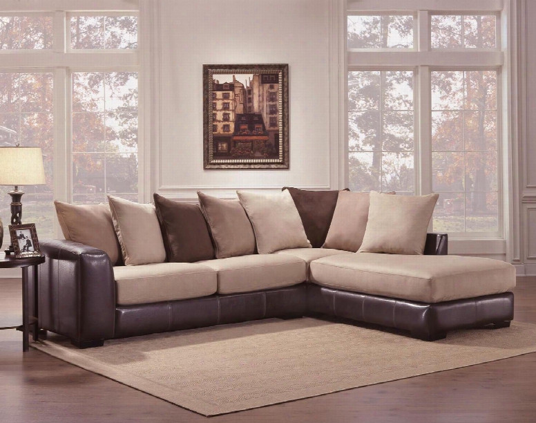 Newport 730348-61713-42518 2 Pc Partial With Toss Pillows Left Arm Facing Sofa And Right Arm Facing Chaise In Laredo Mocha And Searider