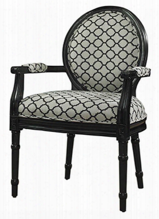 Parsons Collection 110-965 40" Link Ghost Chai R With Medallion Shaped Back Tapered Legs Polyester Fabric Upholstery And Ke Wood Material In Black