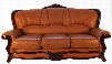 989BROWNS2SET Traditional 2 Piece Livingroom Set Sofa and Loveseat in Light Brown with Mahogany Wood