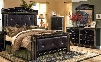 Coal Creek 4-Piece Bedroom Set with King Upholstered Mansion Bed Dresser Mirror and Chest in Dark