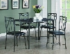 I 1036 Dining Set - 5pcs Set / Grey Marble / Charcoal