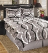 Primo Q193004Q 4 PC Queen Size Top of Bed Set Includes 1 Comforter 2 Shams and 1 Bedskirt with Geometric Design and Cotton Material in Alloy