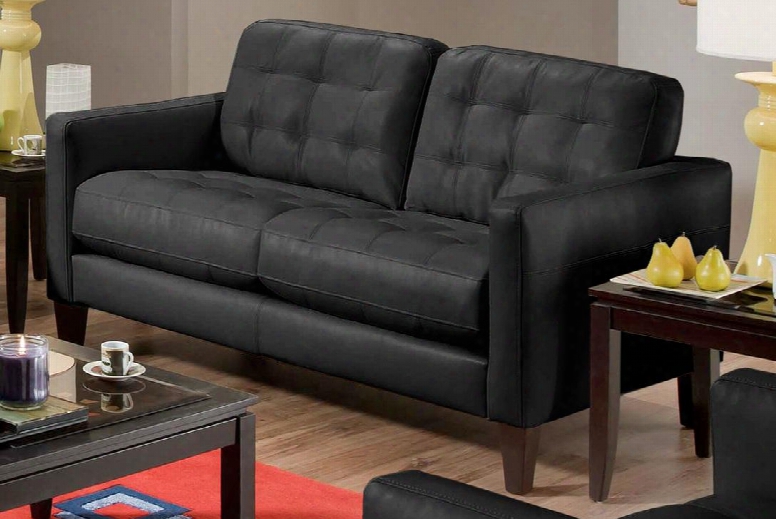 Stafford Collection 730285-1021-42594 61" Loveseat With Bonded Leather Upholstery Tufted Detailing Tapered Legs And Contemporary Style In Milano