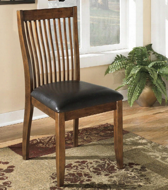 Stuman Collection D293-01 20" Dining Room Side Chair With Faux Leather Upholstery Cushioned Seating Asian Hardwoods And Veneers Construction In Medium