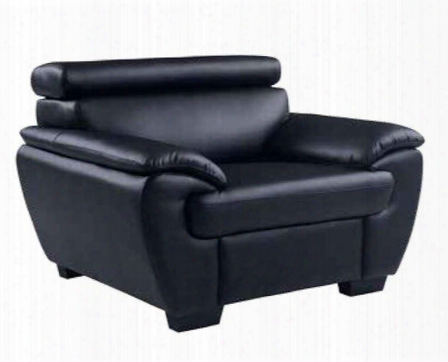 U4571-bl-ch Chair With Headrest With Function And Bonded Leather Upholstery In Natalie