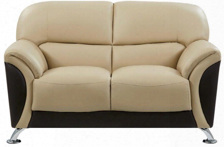 U9103-capp/choc-l Loveseat With Polyvinyl Chloride Upholstery In