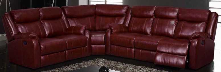 U9303-bur-3pc Sec Three Piece Reclining Sectional Sofa With Cushions In