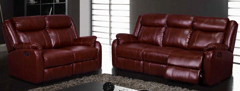 U9303burrslg Three Piece Reclining Living Room Set: Sofa Loveseat And Recliner With Cushions In