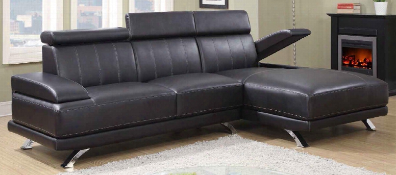 Ulv8-sec Two Pieceright-side L-shaped Sectional Sofa With Adjustable Arm Polyurethane Upholstery In