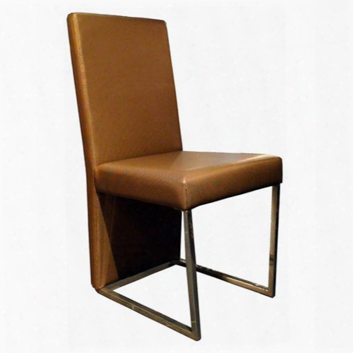 Vgun0099-2 Armani Xavira Dining Chair With Stainless Steel Legs And Leatherette Wrapped Upholstery In