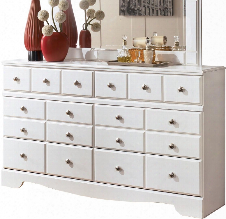 Weeki Collection B270-31 63" Dresser With Six Drawers Satin Nickel Knobs And Side Roller Glides In