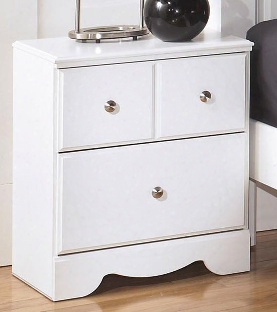 Weeki Collection B270-92 24" Night Stand With Two Drawers Satin Nickel Knbs And Side Roller Glides In