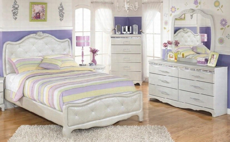 Zarollina Full Bedroom Set With Upholstered Bed Dresser Mirror And Chest In