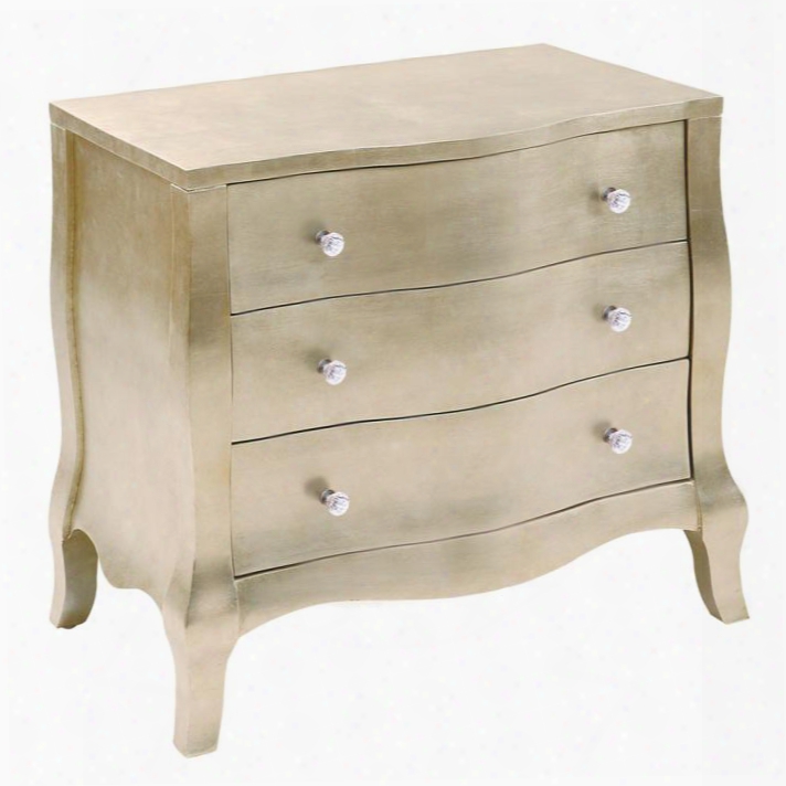 12042 30" 3 Drawer Chest With Elegant Pulls Curvy Profile And Tapered Legs In Starlet