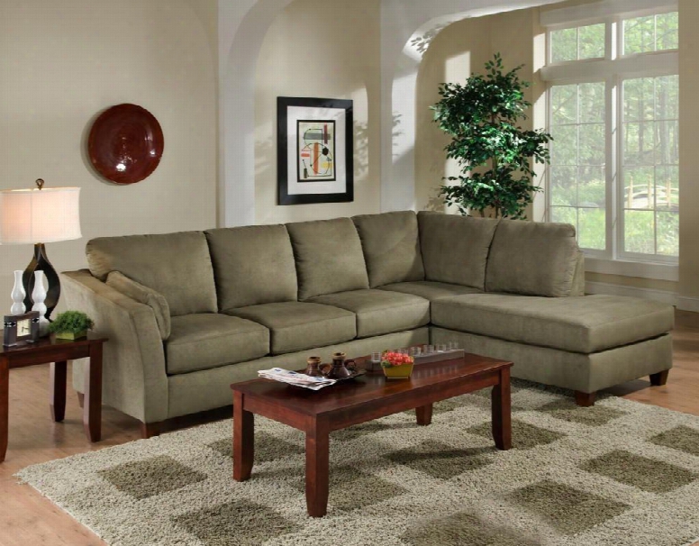 187900-7903-sec Broome 2 Pc Sectional With Left Side Facing Sofa Right Side Facing Chaise Zippered Cushions Sinuous Springs And Fabric Upholstery In Glacier